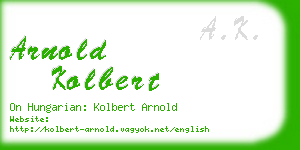 arnold kolbert business card